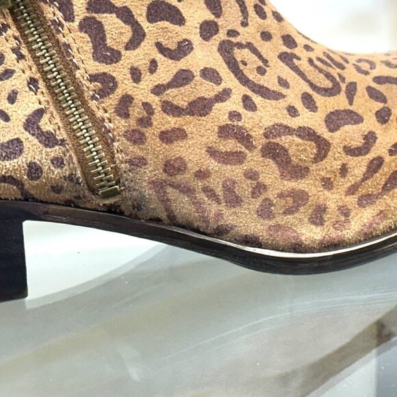 Lucky Brand Women Suede Booties LK-Basel Leopard Print Javan Brown Size 10 M - Picture 14 of 16